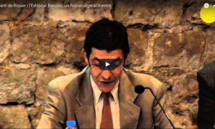 Martí de Riquer i l’Editorial Barcino, un homenatge al mestre