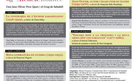 Curs: “Joan Oliver – Pere Quart i el Grup de Sabadell”