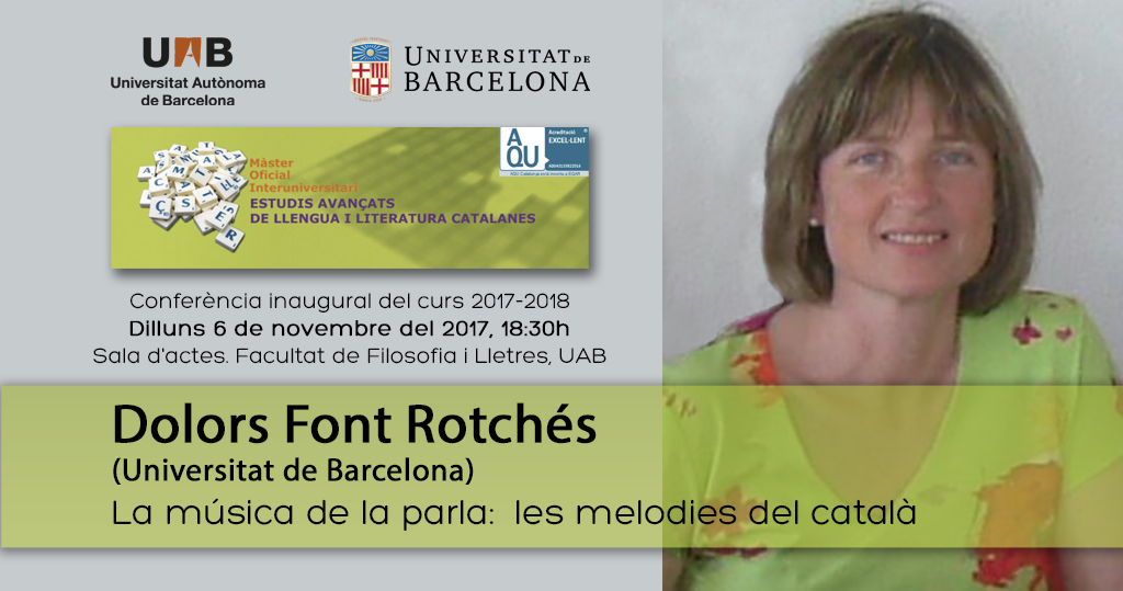 Conferència inaugural del Màster en Estudis Avançats, amb Dolors Font Rotchés