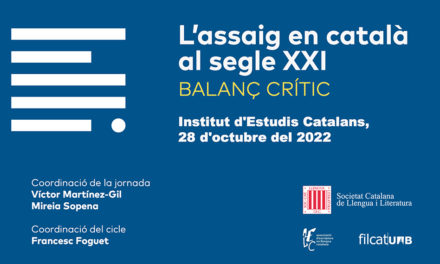 Jornada “L’assaig en català al segle XXI, balanç crític”