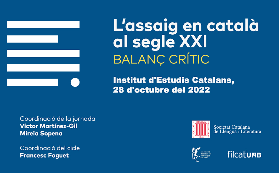 Jornada “L’assaig en català al segle XXI, balanç crític”